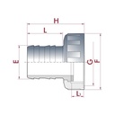 Raccordo per tubo in PVC con dado girevole 1" IG x 25 mm-0