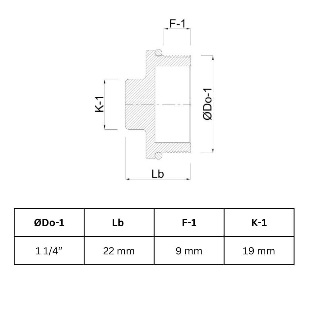 Raccordo filettato in ottone tappo 1 1/4" AG-0