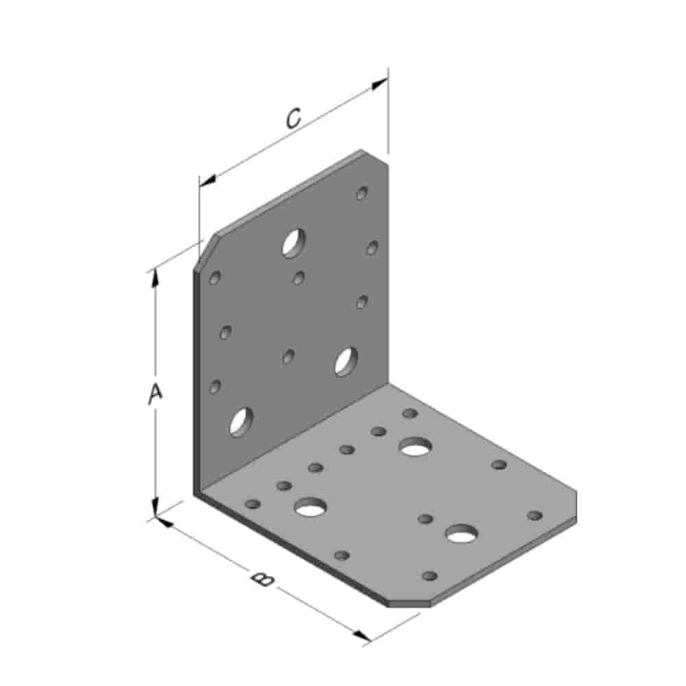 Connettore angolare 103 x 103 x 90 x 3 mm senza costola-0