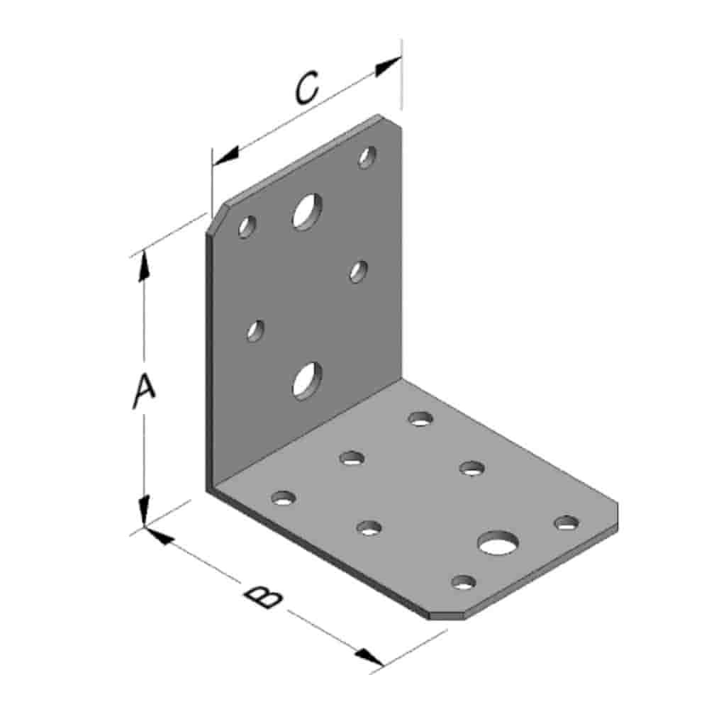 Connettore angolare 70 x 70 x 55 x 2 mm senza nervatura-0