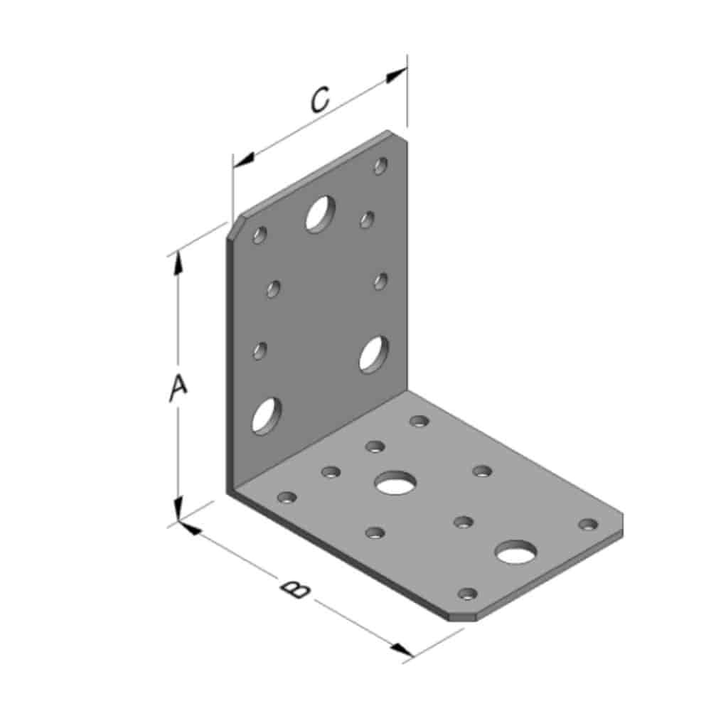 Connettore angolare 88 x 88 x 65 x 2,5 mm senza nervatura-0