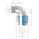 Raccordo a gomito PP PE 90° 20 x 1/2" IG-0