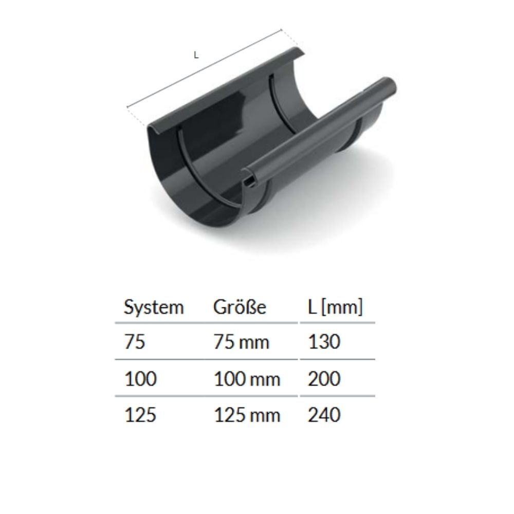 Collegamento grondaia grafite Sistema 75-0