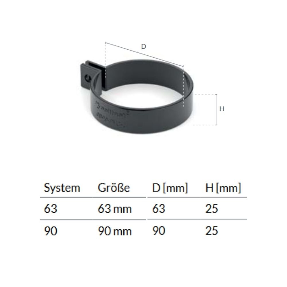 Staffa (PVC) grafite Sistema 90-0