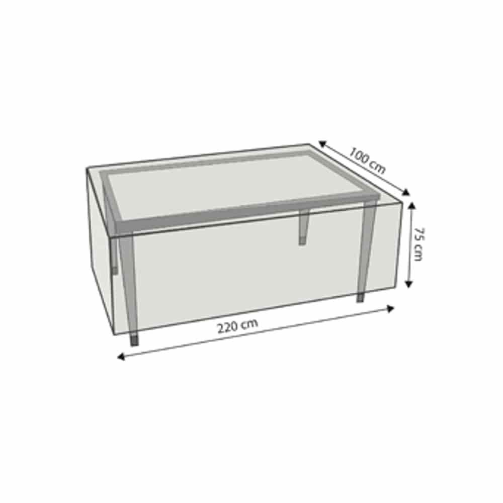 Copertura protettiva trasparente per tavolo rettangolare, ca.220x100x75-0