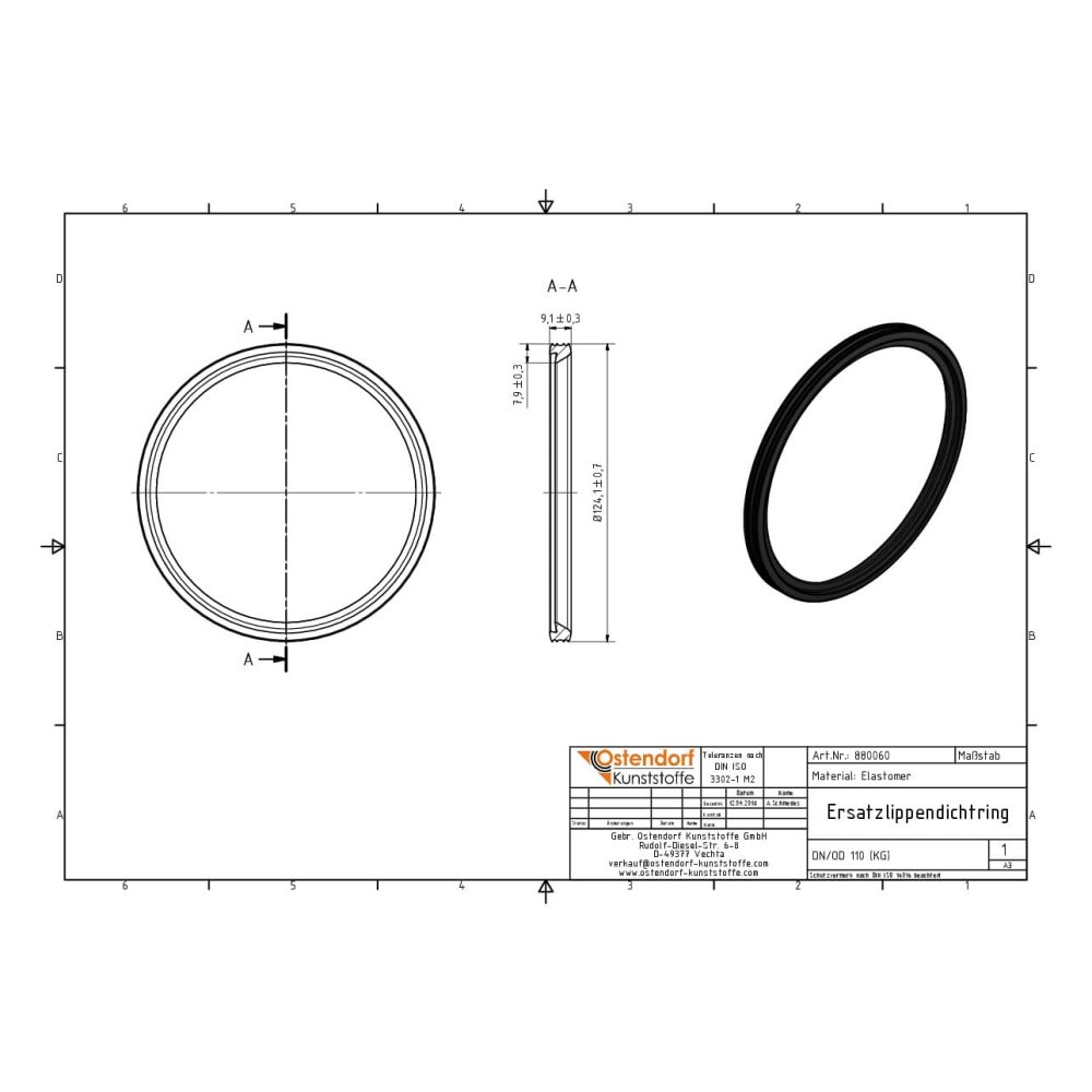 KG Anello di tenuta sostitutivo DN/OD 110 (KG PVC)-1