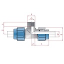 Raccordo a T per tubo PP PE 25 x 3/4" IG x 25-0