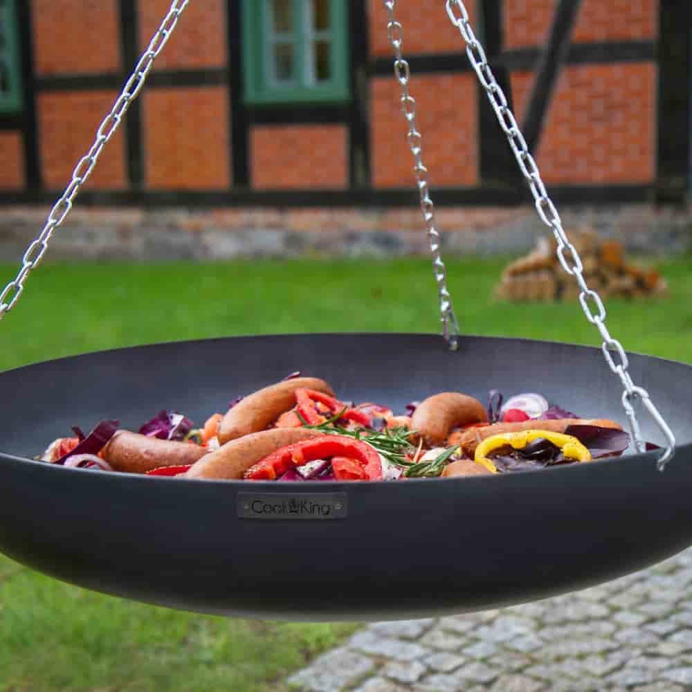 Wok su treppiede in acciaio naturale 180 cm - 70 cm di diametro-2