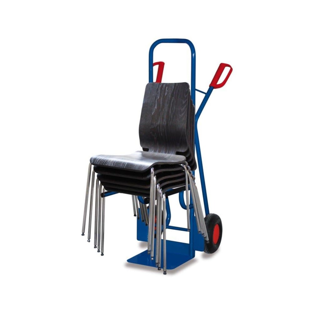 Carrello per sedie - Tubo d'acciaio 250 kg con pneumatici d'aria 570 x 795 x 1305 mm-0