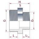 PVC - U Doppelnippel ridotto AG 2 1/2" x 1 1/2"-0