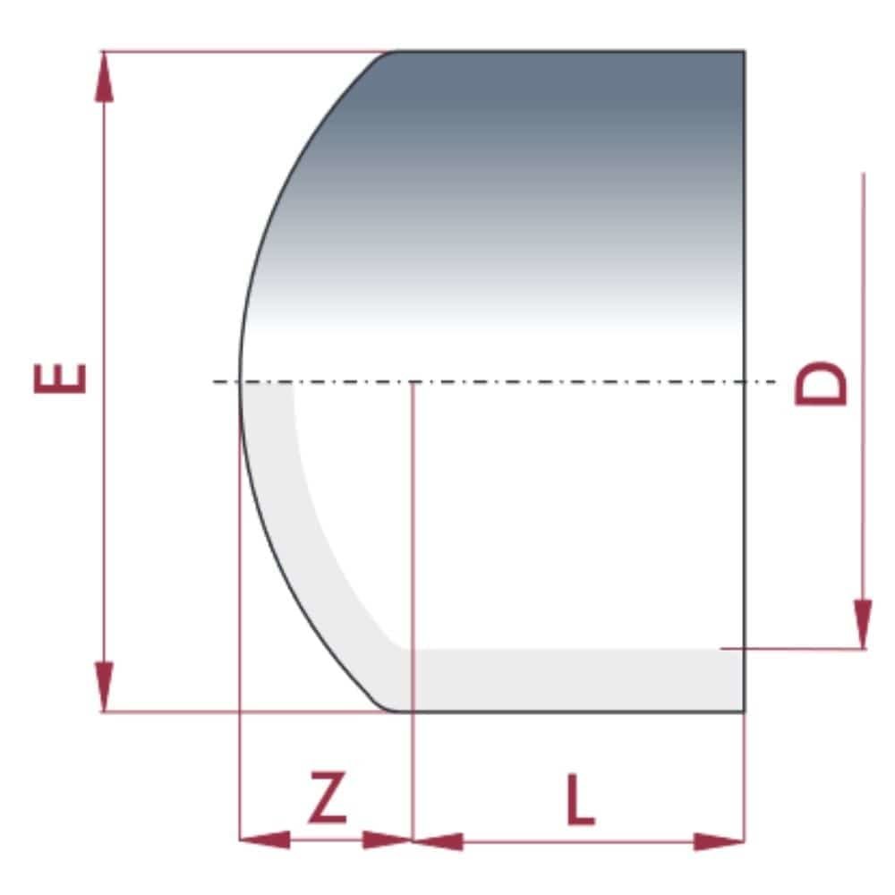 PVC-U Cappuccio Muffa Adesiva 40 mm PN16-0