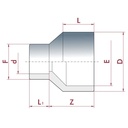 PVC-U Riduzione lunga 32-25mm x 20 mm PN16-0