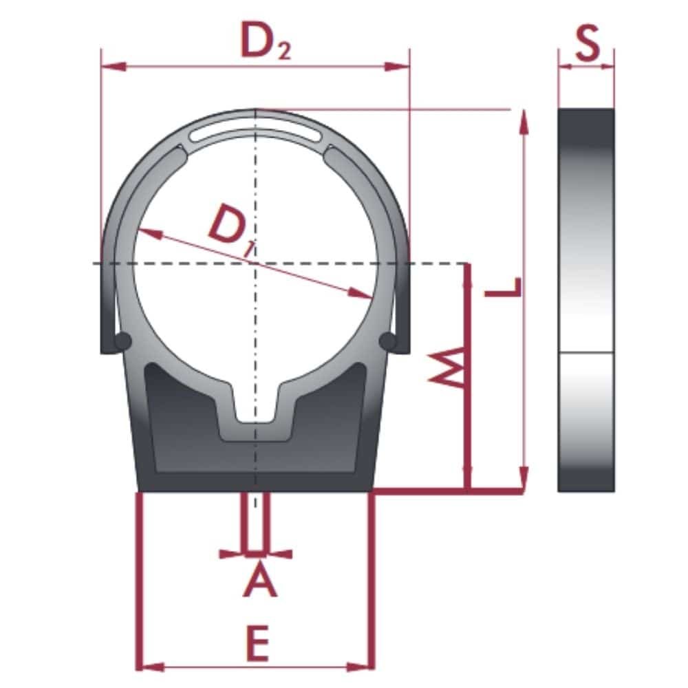 Morsetto per tubo PVC-U con staffa 63 mm-0