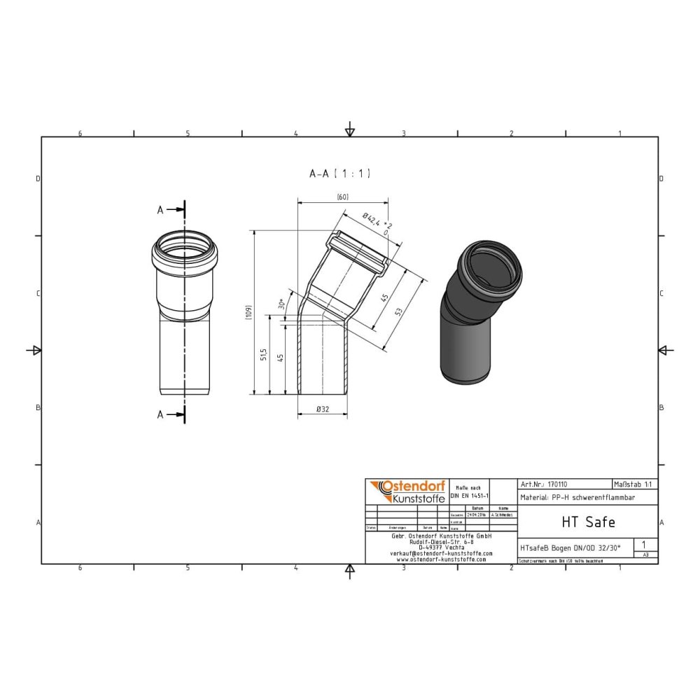 HTsafeB Curva DN/OD 32 30 Gradi-1