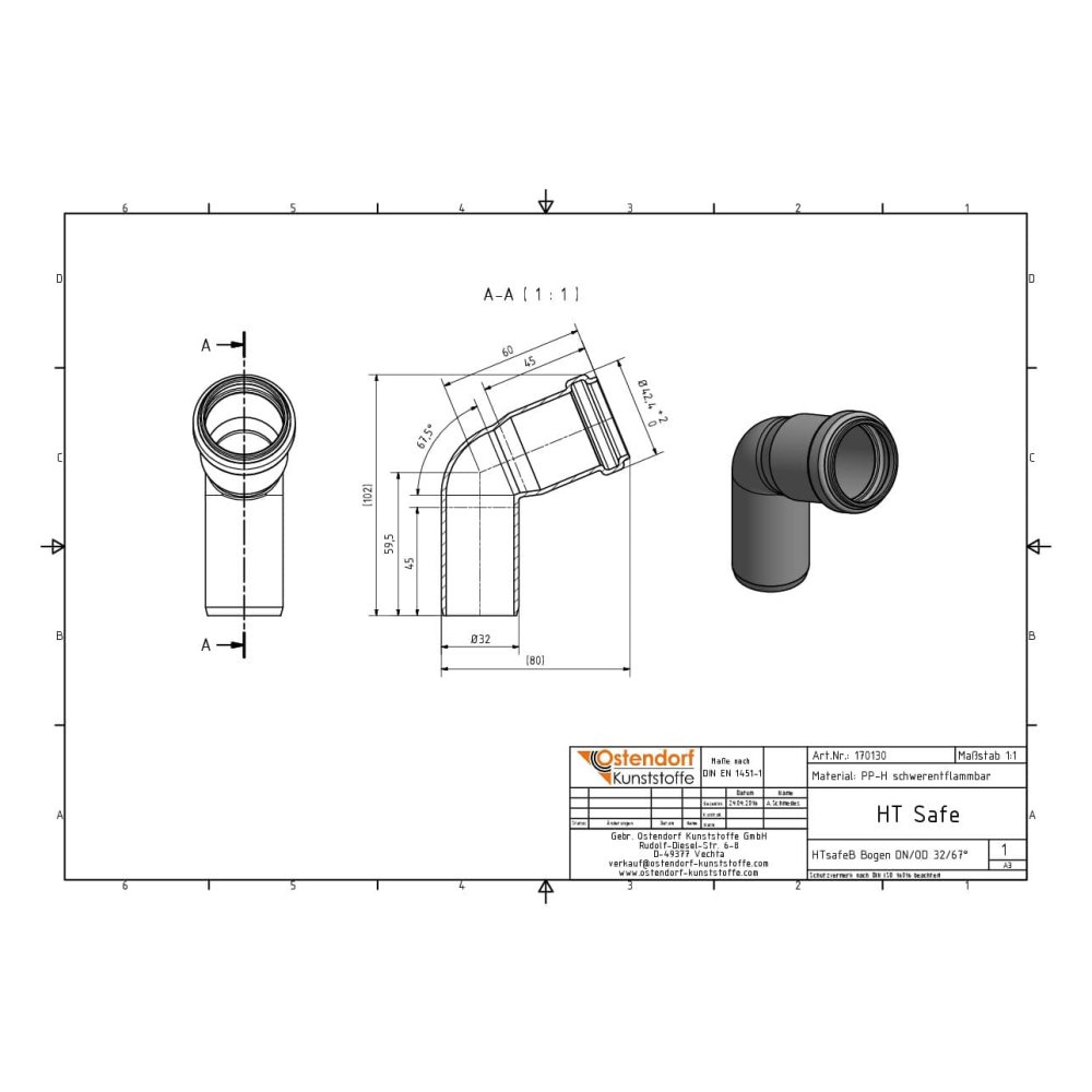 HTsafeB Curva DN/OD 32 67 Gradi-1