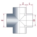 PVC-U Raccordo a Croce 32 mm PN16-0