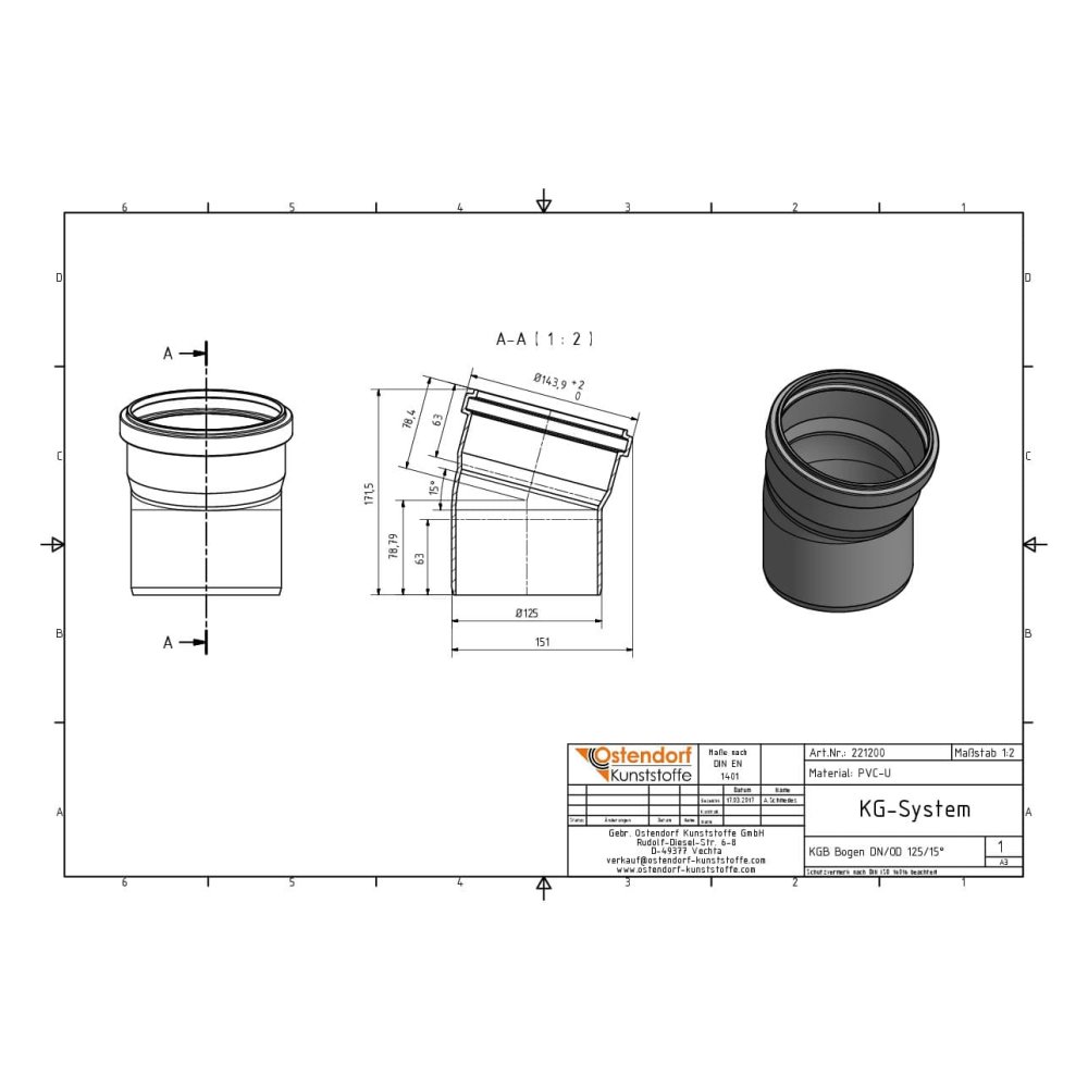 KGB Curva DN/OD 125 15 Gradi-1