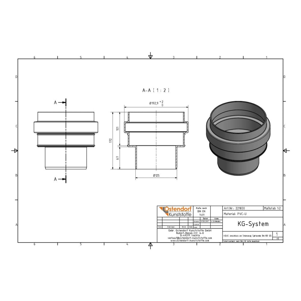 Collegamento KGUS a punta di gres DN/OD 125-1