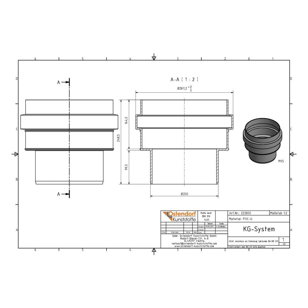 KGUS collegamento a punta di terracotta DN/OD 200-1