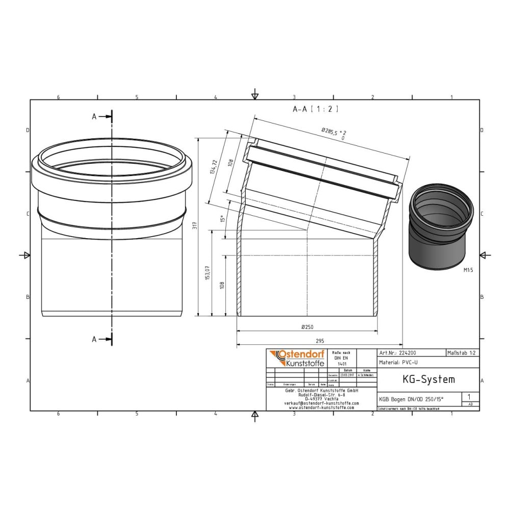 KGB Curva DN/OD 250 15 Gradi-1