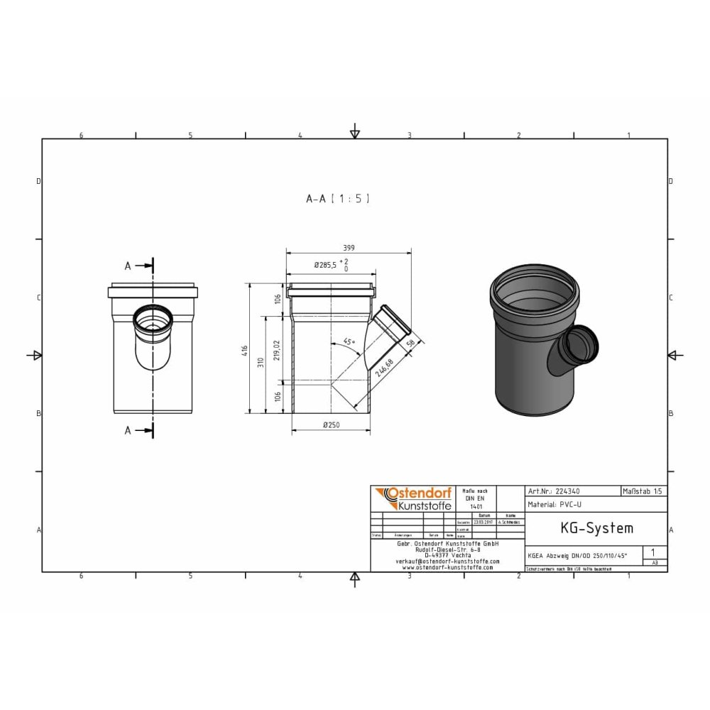 KGEA Diramazione DN/OD 250/110 45 Gradi-0