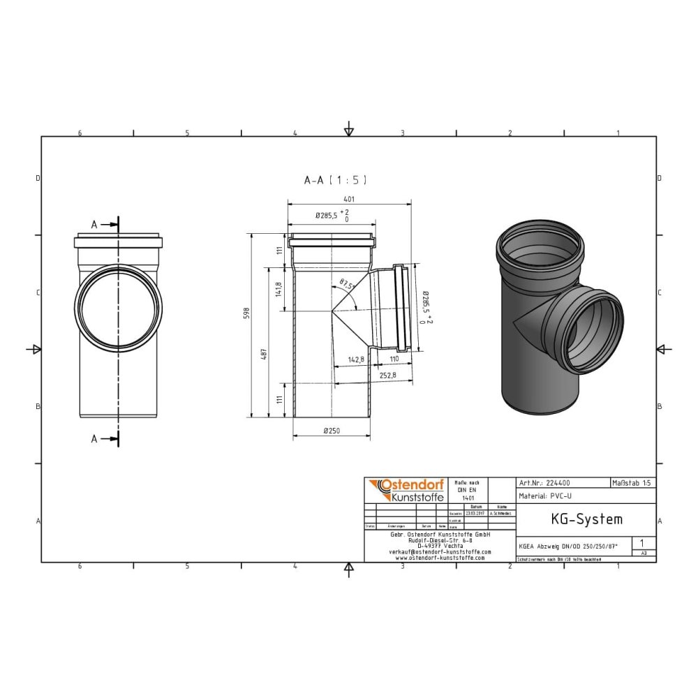 KGEA Diramazione DN/OD 250/250 87 Gradi-1