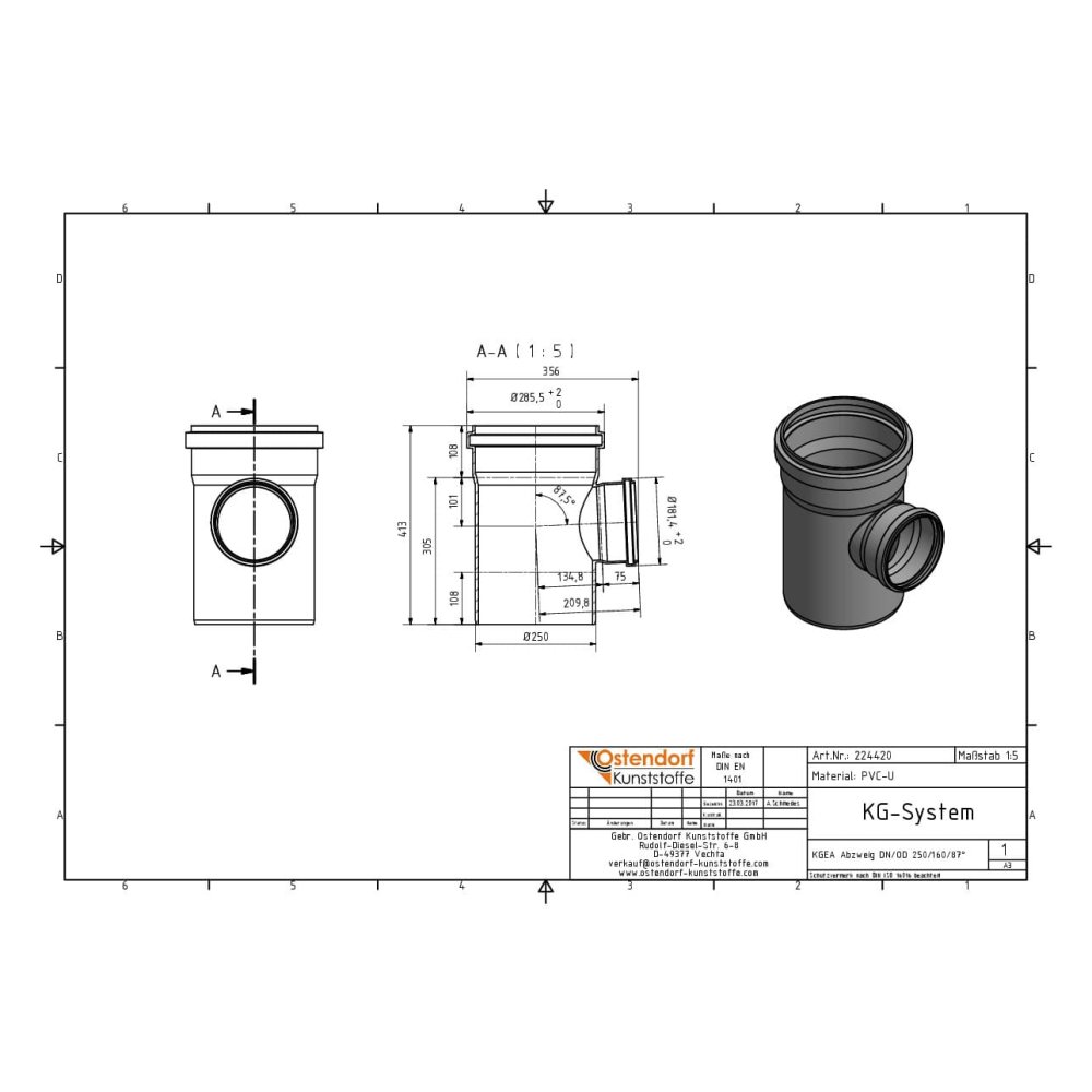 KGEA Diramazione DN/OD 250/160 87 Gradi-1