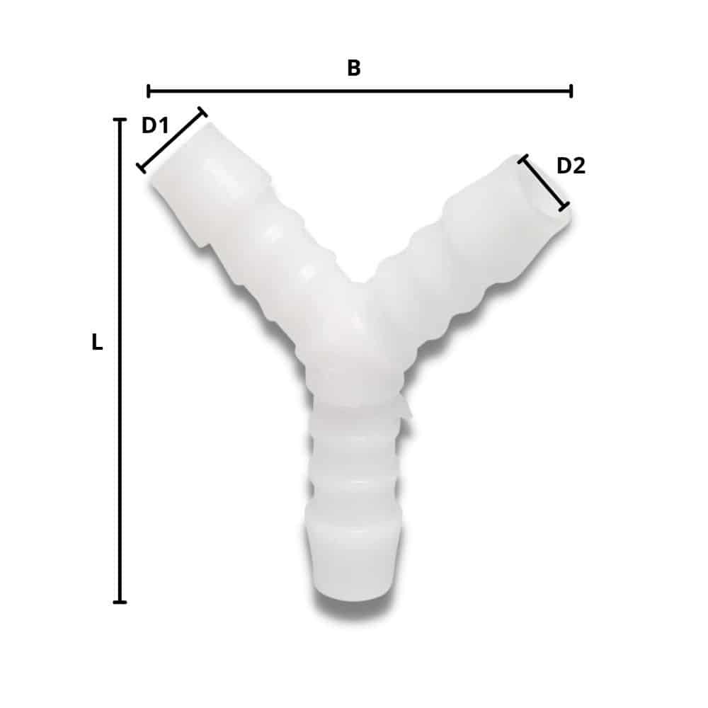 Connettore per tubi in plastica a Y 10 mm-0