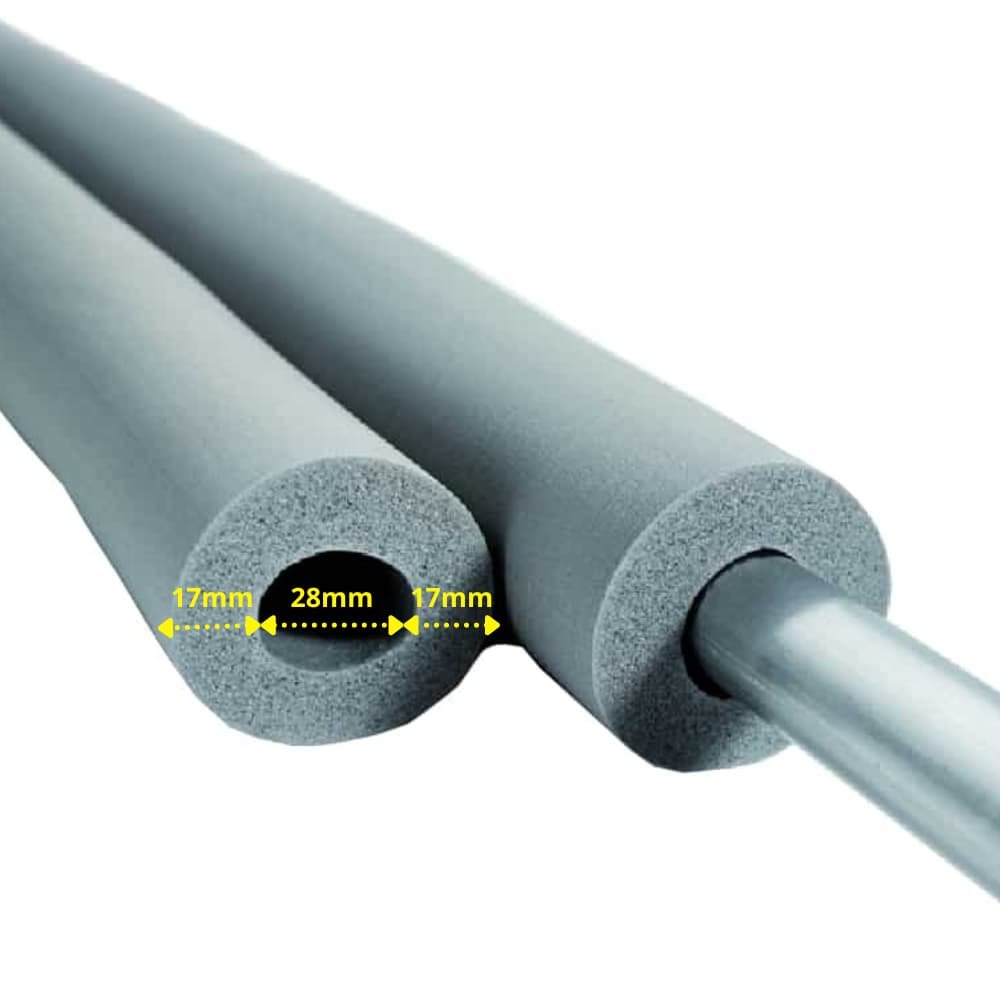 INSUL-TUBE® H PLUS Gomma 2m Isolamento Tubo Ø 28 mm x 15 mm Isolamento 50% GEG-0