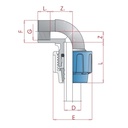 Raccordo a gomito 90° PP PE tubo 40 x 1" IG-0