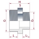 PVC - U Doppelnippel ridotto AG 1 1/2" x 3/4"-0