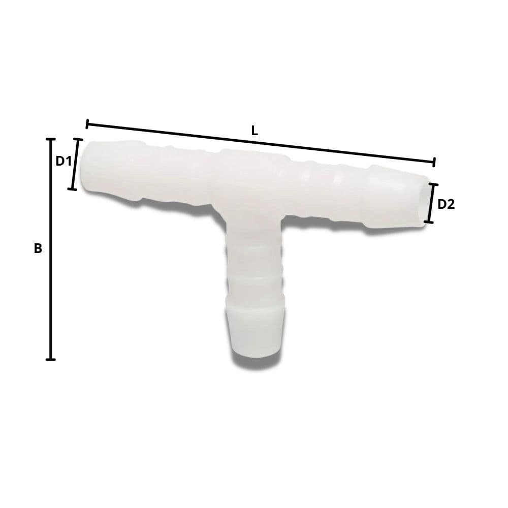 Connettore per tubi in plastica a T 5 mm-0