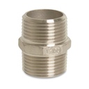 Raccordo filettato in acciaio inox doppio nipplo 1/2" AG