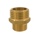 Raccordo filettato in ottone ridotto doppio nipplo 1/2" AG x 1" AG