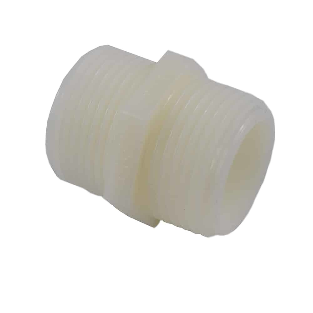 Connettore per tubi in plastica Doppio nipplo 1/2"