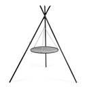 Griglia a sospensione "TIPI" 210 cm + Griglia 50 cm in acciaio naturale