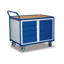 Carrello da officina con 1 ripiano, 4 cassetti, 1 armadio + EasySTOP