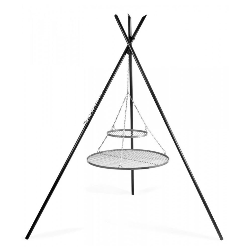 Griglia a sospensione "TIPI" 210 cm + Doppia griglia 70 cm e 40 cm in acciaio inox