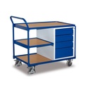 Carrello da officina con 3 ripiani e 4 cassetti + EasySTOP