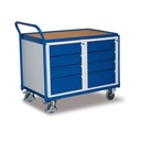 Carrello da officina con 1 ripiano, 8 cassetti + EasySTOP