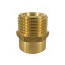 Raccordo filettato in ottone ridotto doppio nipplo 1/2" IG x 3/4" AG